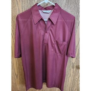 Vintage Lilly Dache Polo Shirt Mens Large Red White Casual Golf Rugby Made in US